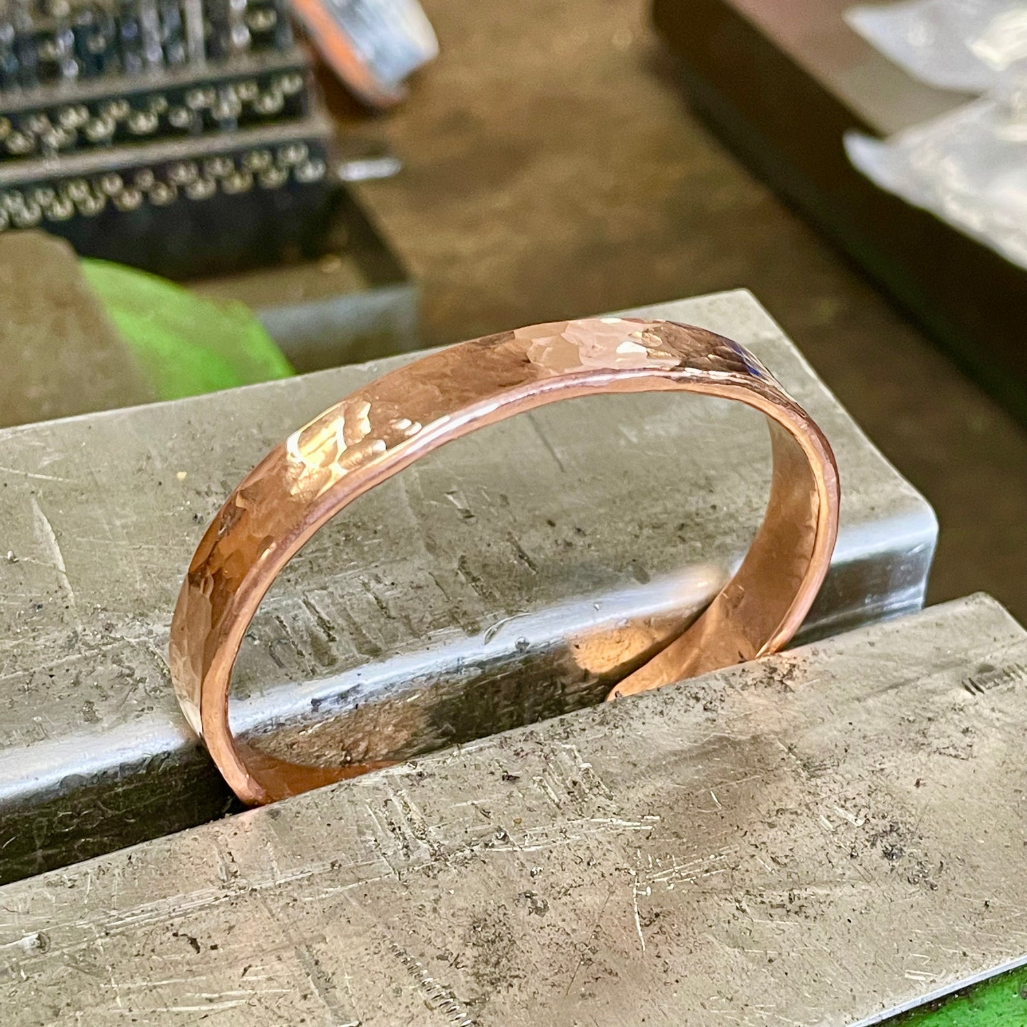 NEW | Bracelet | copper | 10mm wide | with traces of forging | with engraving